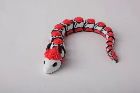 Rose Skull Snake Flexi Toy — 3D printed fidget toy