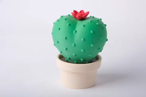 Round Cactus Botanical Shelf Decor — 3D printed botanical sculpture
