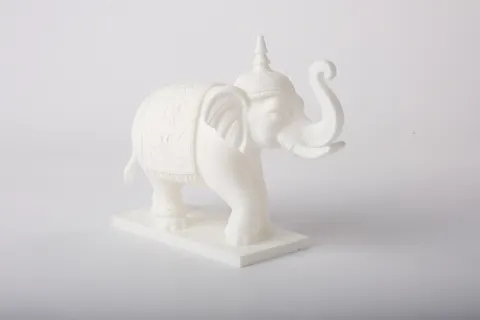 Royal Elephant Sculpture with Boho Ornate Details — 3D printed animal figurine