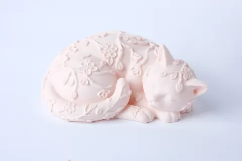 Sakura Cat Sculpture — 3D printed cat figurine