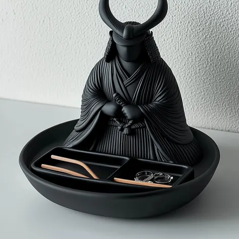Samurai And Plate — 3D printed bust sculpture
