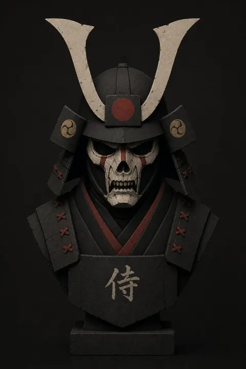 Samurai Black — 3D printed gothic figurine