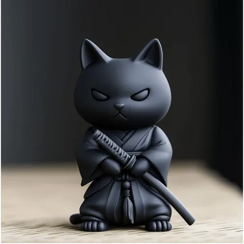 Samurai Cat — 3D printed cat figurine