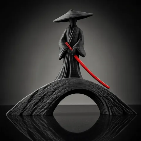 Samurai On Bridge 2 — 3D printed bust sculpture