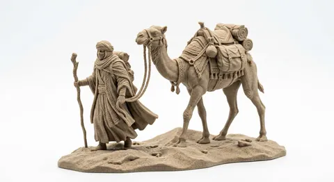 Sandstorm Traveler Abstract Organic Sculpture — 3D printed bust sculpture