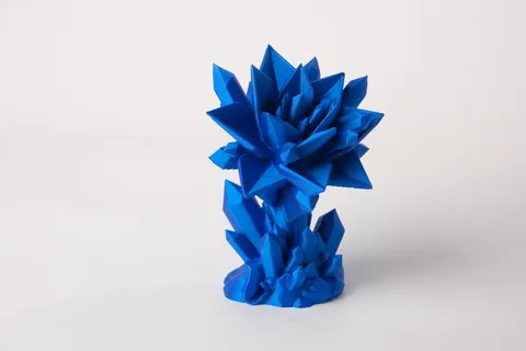 Sapphire Bloom Sculpture — 3D printed botanical sculpture