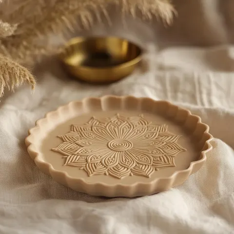 Saucer With Flower Patterns — 3D printed kitchen accessory