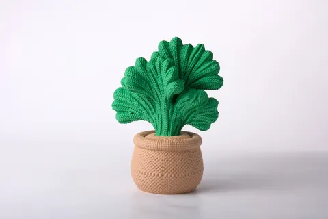 Scallop Knit Planter Botanical Sculpture — 3D printed botanical vase
