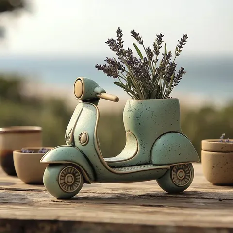 Scooter Vase — 3D printed figural vase
