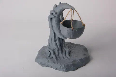 Sculptural Hand Hanging Pot — 3D printed figural vase