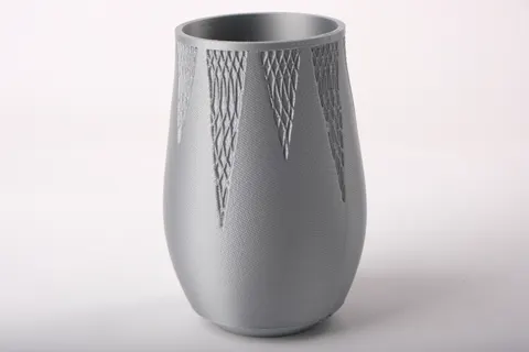 Silver Geometric Vase — 3D printed geometric vase