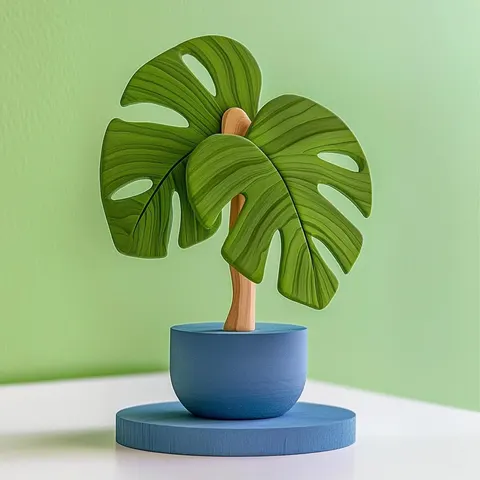 Simple Monstera — 3D printed botanical sculpture