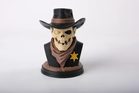 Skeleton Cowboy Bust — 3D printed gothic figurine
