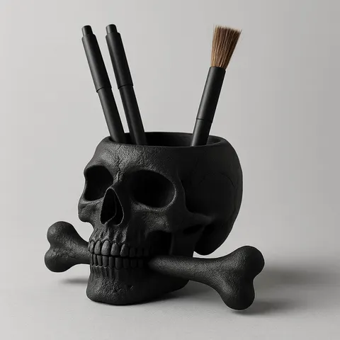 Skull And Bone Glass — 3D printed gothic figurine