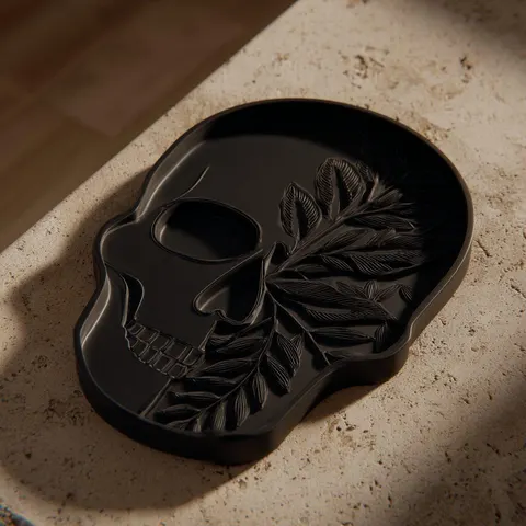 Skull And Grass Stand — 3D printed gothic figurine