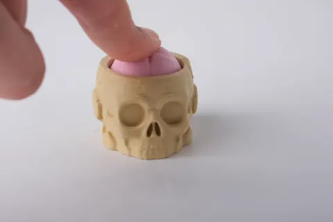 Skull Brain Clicker Toy Spooky Halloween Fidget — 3D printed fidget toy