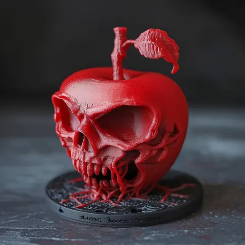 Skull In Apple — 3D printed gothic figurine