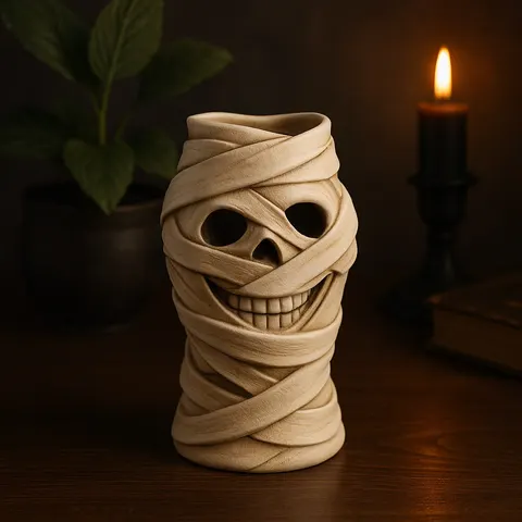 Skull In Bandages — 3D printed gothic figurine