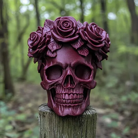 Skull Rose — 3D printed gothic figurine