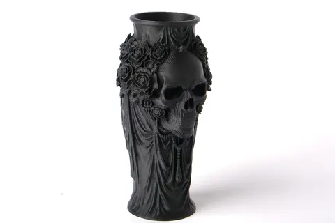 Skull Rose Draped Vase — 3D printed seasonal vase