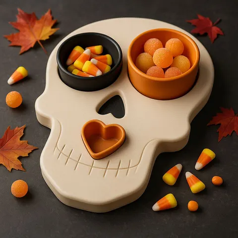 Skull Stand With Cups — 3D printed gothic figurine