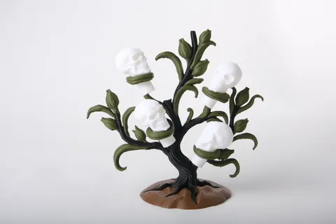 Skull Tree Bottle Stopper Holder — 3D printed gothic figurine