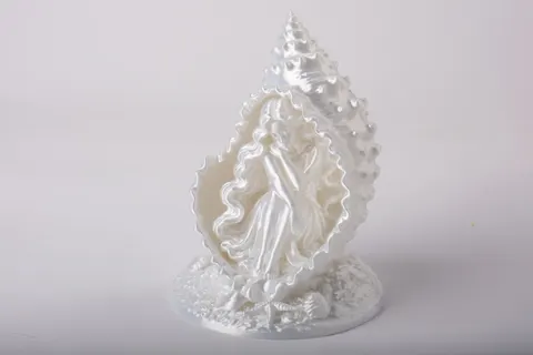 Sleeping Seashell Maiden — 3D printed bust sculpture