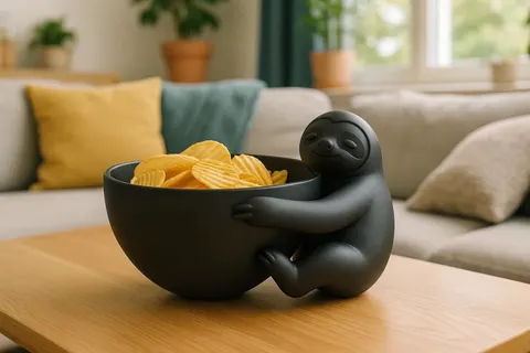 Sloth With Plate — 3D printed kitchen accessory