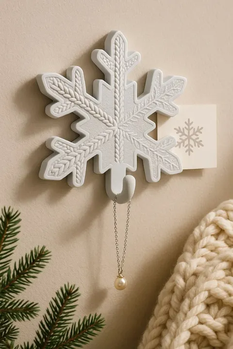 Snowflake Hanger — 3D printed wall decor piece