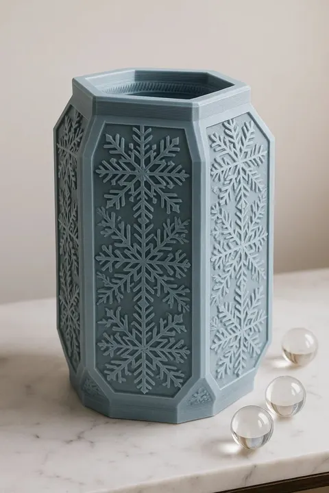 Snowflake Vase 2 — 3D printed seasonal vase