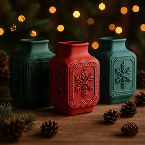 Snowflake Vase 5 — 3D printed seasonal vase