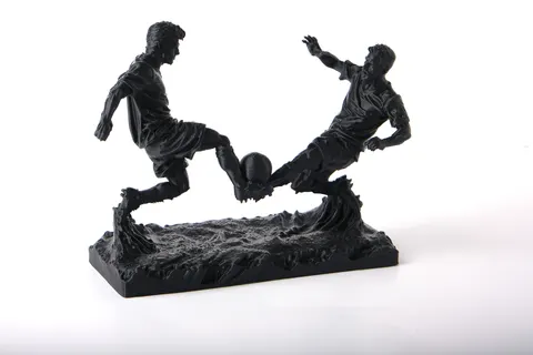 Soccer Duel Sculpture — 3D printed bust sculpture