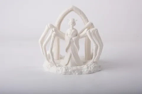 Spider Geisha Sculpture — 3D printed gothic figurine