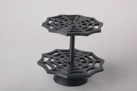 Spiderweb Two-Tier Treat Stand — 3D printed minimalist organizer