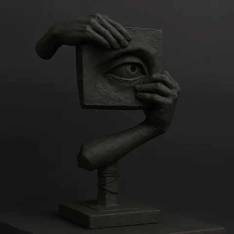 Statue Of Eyes In Hand 2 — 3D printed face sculpture