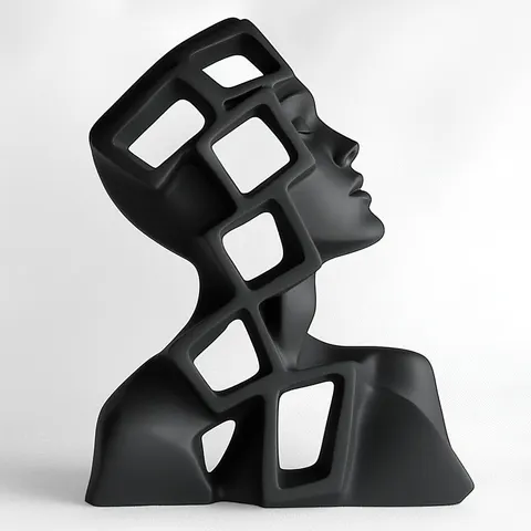 Statue Of Girl In Cubes — 3D printed bust sculpture