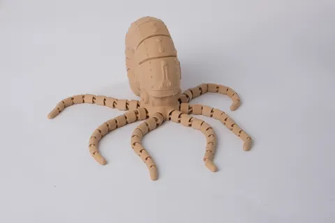 Steampunk Articulated Ammonite Flexi Toy — 3D printed flexi sea creature