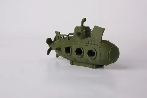 Steampunk Sunken Submarine Aquarium Decoration — 3D printed decor piece