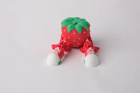 Strawberry Flexi Toy Articulated Fruit Fidget — 3D printed fidget toy