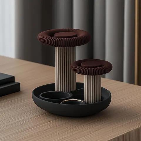 Striped Mushroom — 3D printed botanical sculpture