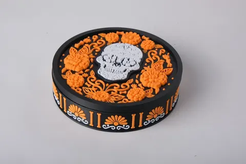 Sugar Skull Keepsake Box — 3D printed desk organizer
