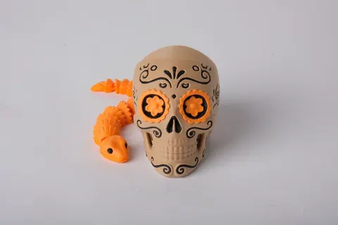 Sugar Skull Snake Flexi Toy — 3D printed fidget toy