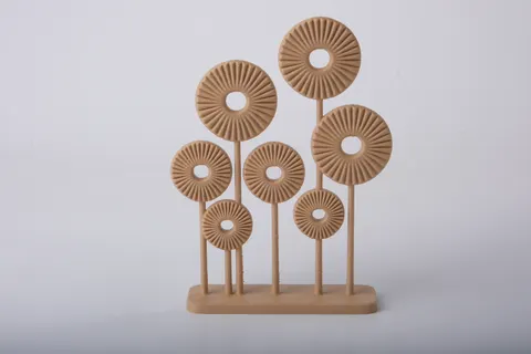 Sunburst Disc Sculpture — 3D printed wall decor piece