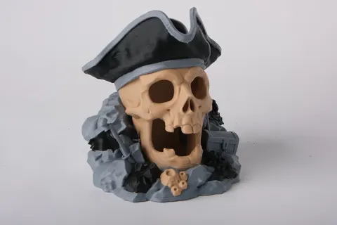 Sunken Pirate Skull — 3D printed gothic figurine