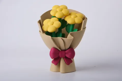 Sunny Daisy Bouquet Sculpture — 3D printed botanical sculpture