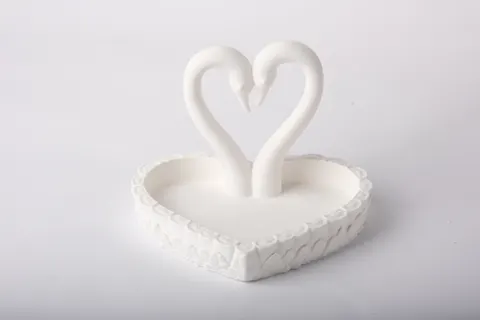 Swan Heart Trinket Tray and Jewelry Dish — 3D printed animal tray