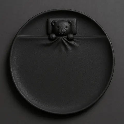 Teddy Bear On Plate — 3D printed animal figurine