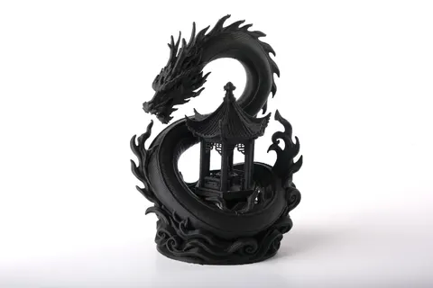 Temple Dragon Sculpture — 3D printed animal figurine