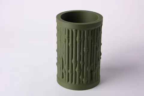 Textured Bamboo Desk Organizer and Pencil Cup — 3D printed botanical tray