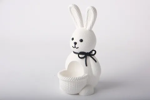 Textured Bunny Easter Egg Holder — 3D printed animal tray